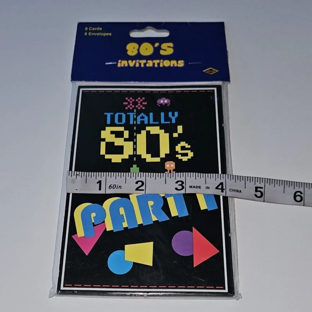 NEW 5 Packs Totally 80s Party Invitations Lot (8 Cards/Envelopes Per Pk) Reunion